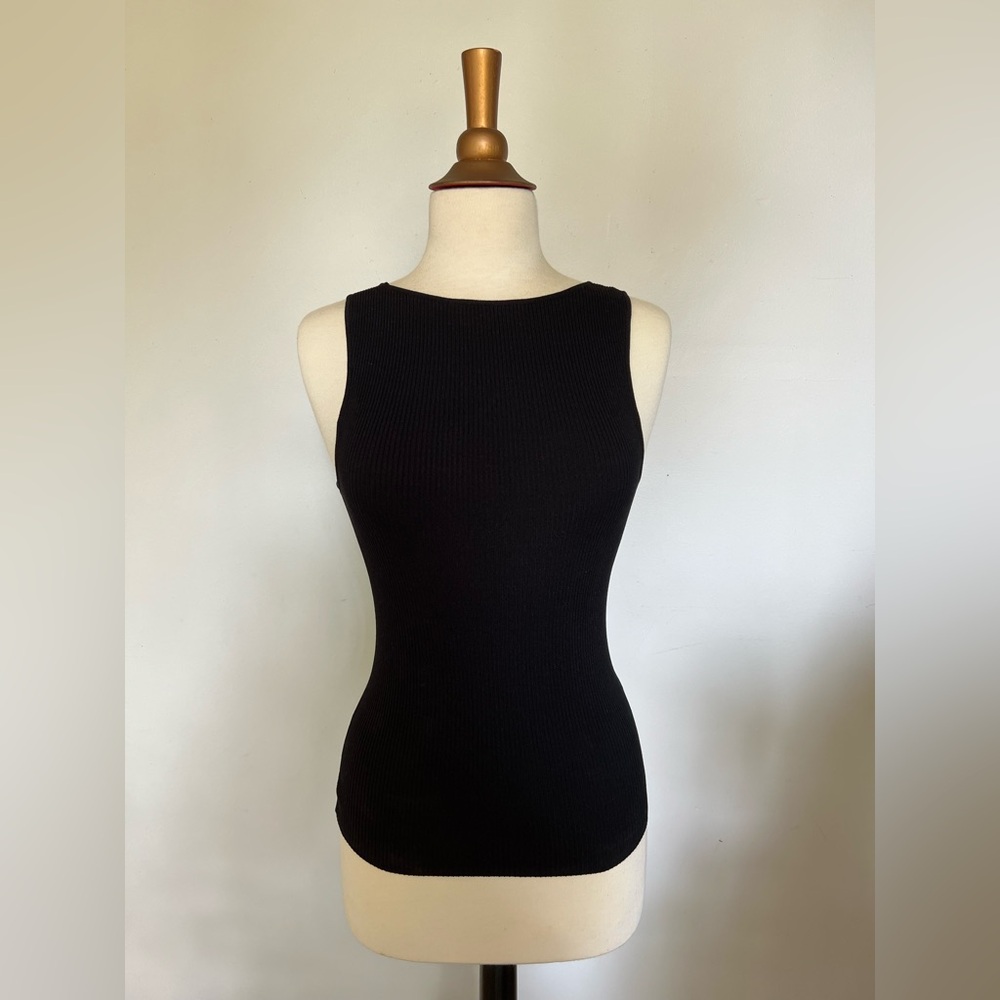 Zara Black Ribbed Tank Top
